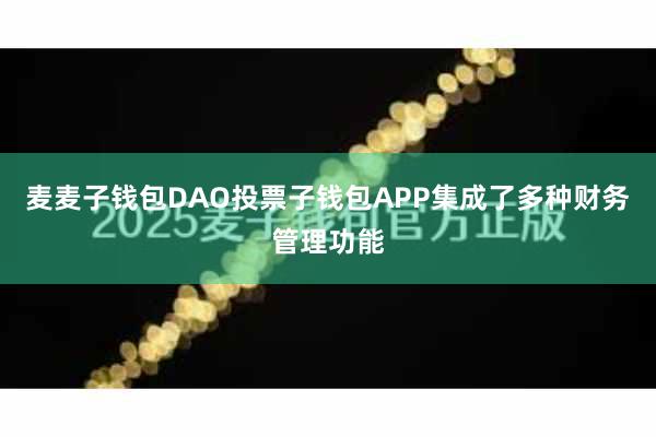 麦麦子钱包DAO投票子钱包APP集成了多种财务管理功能