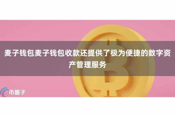 麦子钱包麦子钱包收款还提供了极为便捷的数字资产管理服务